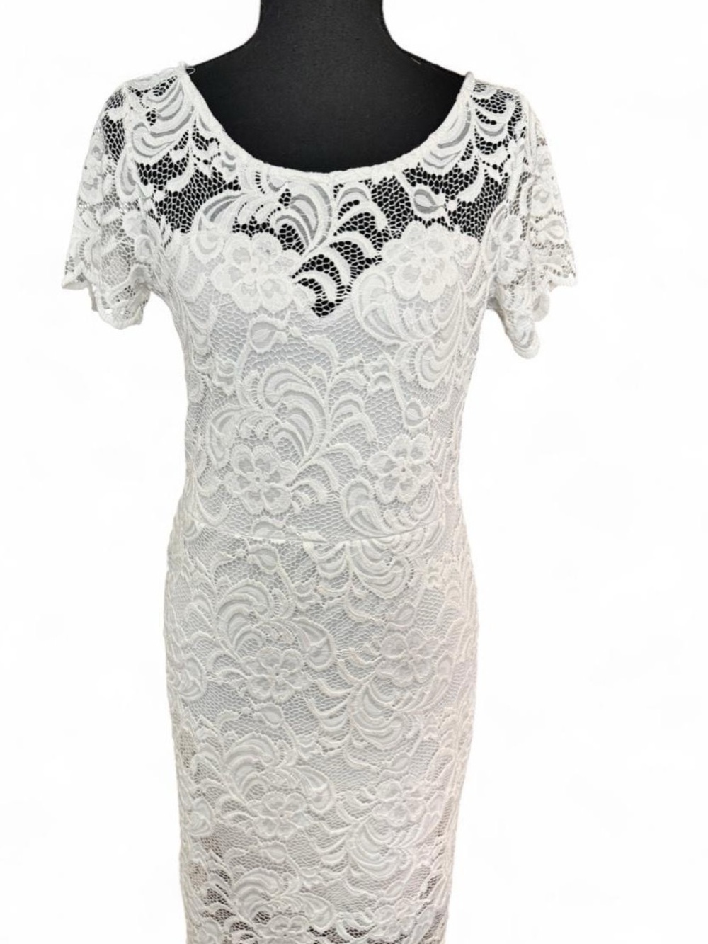 Ambiance White Floral Lace Sheath Dress